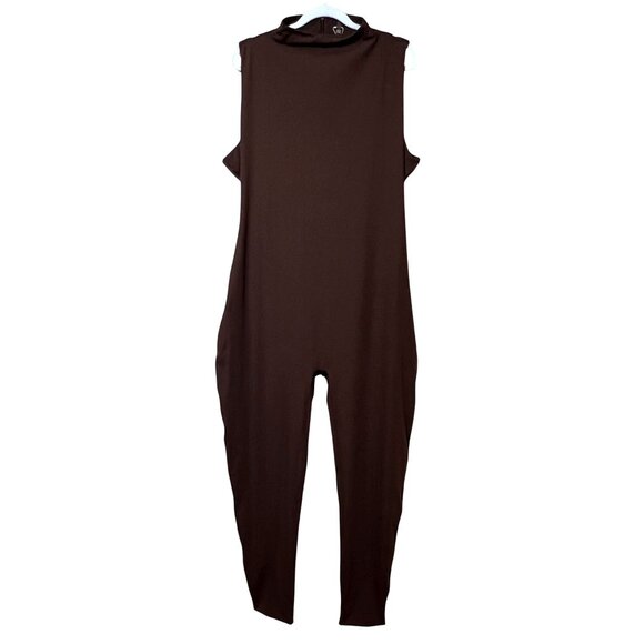 SKIMS‎ All-In-One Mock Neck Sleeveless Jumpsuit Cocoa 4X - Picture 2 of 11